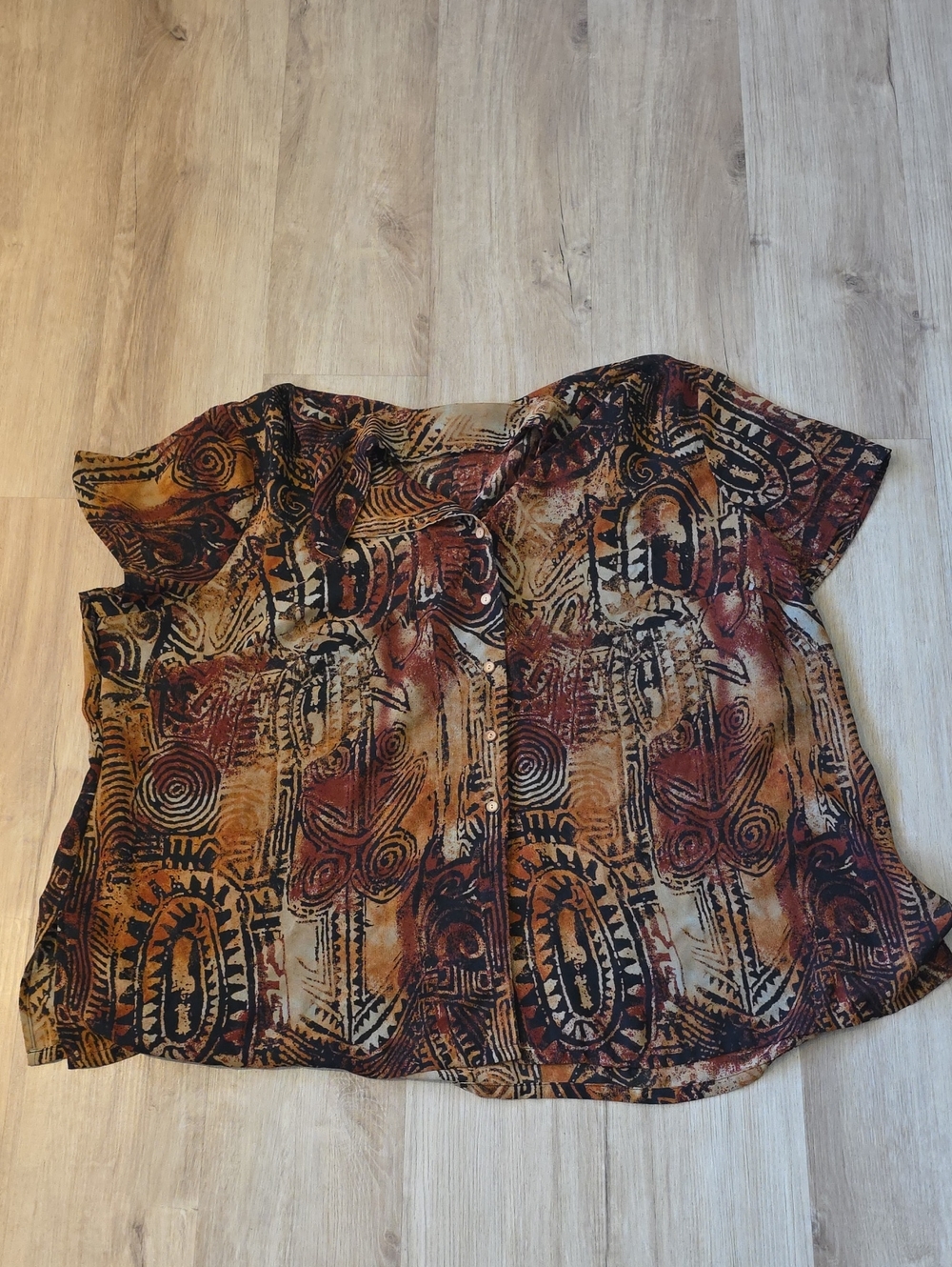 Avenue Short Sleeve Button-Front Top